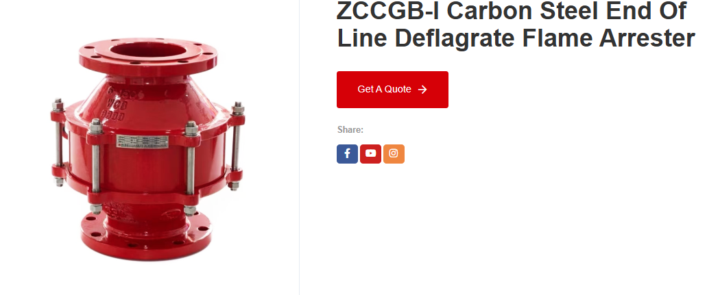 End of Line Flame Arrester  Products