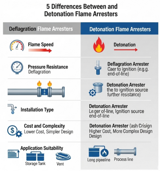 5 Differences Between Deflagration Flame Arrester and Detonation Flame Arrester